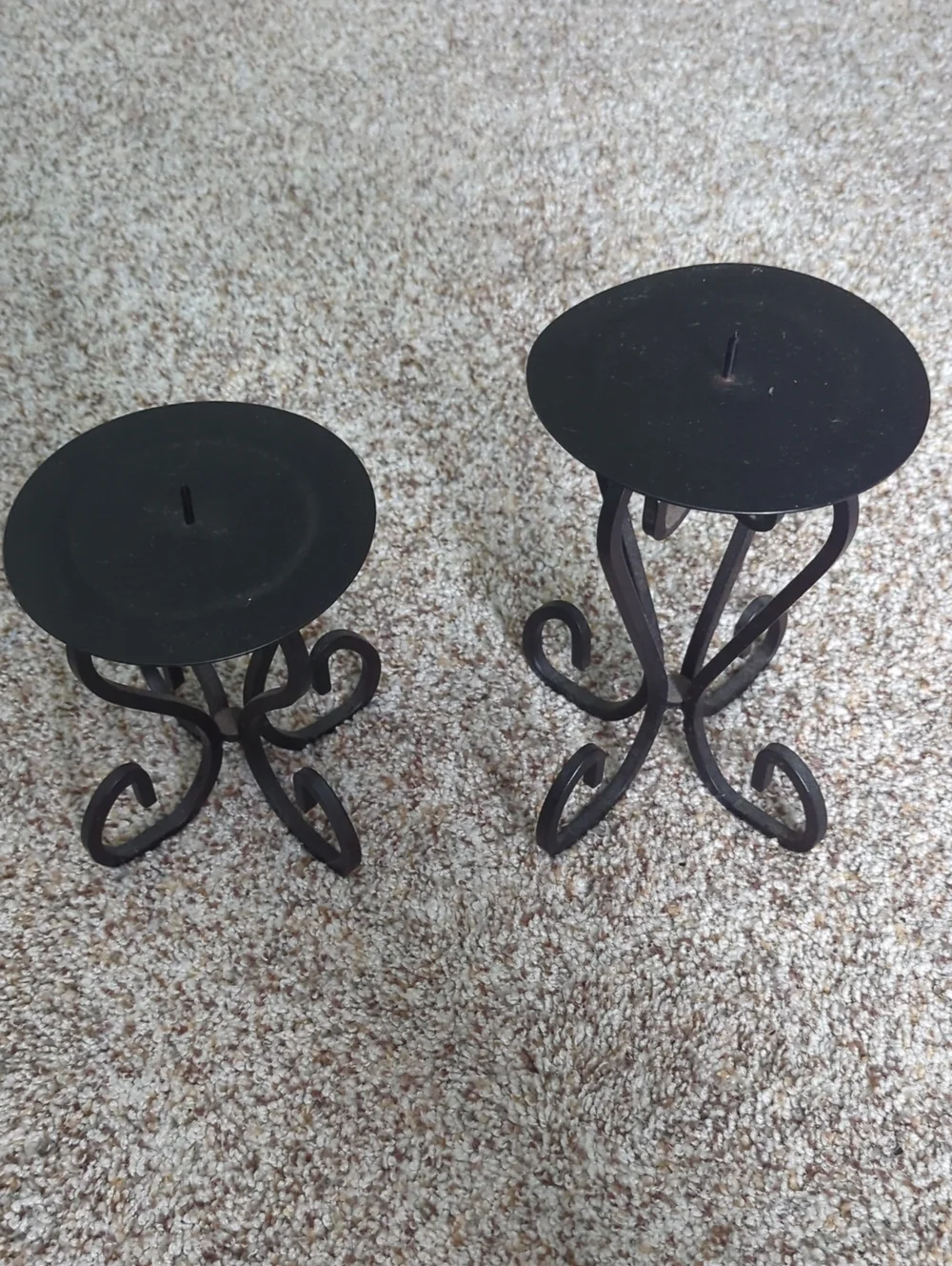 Black Wrought Iron Candle Holders - Home Accents